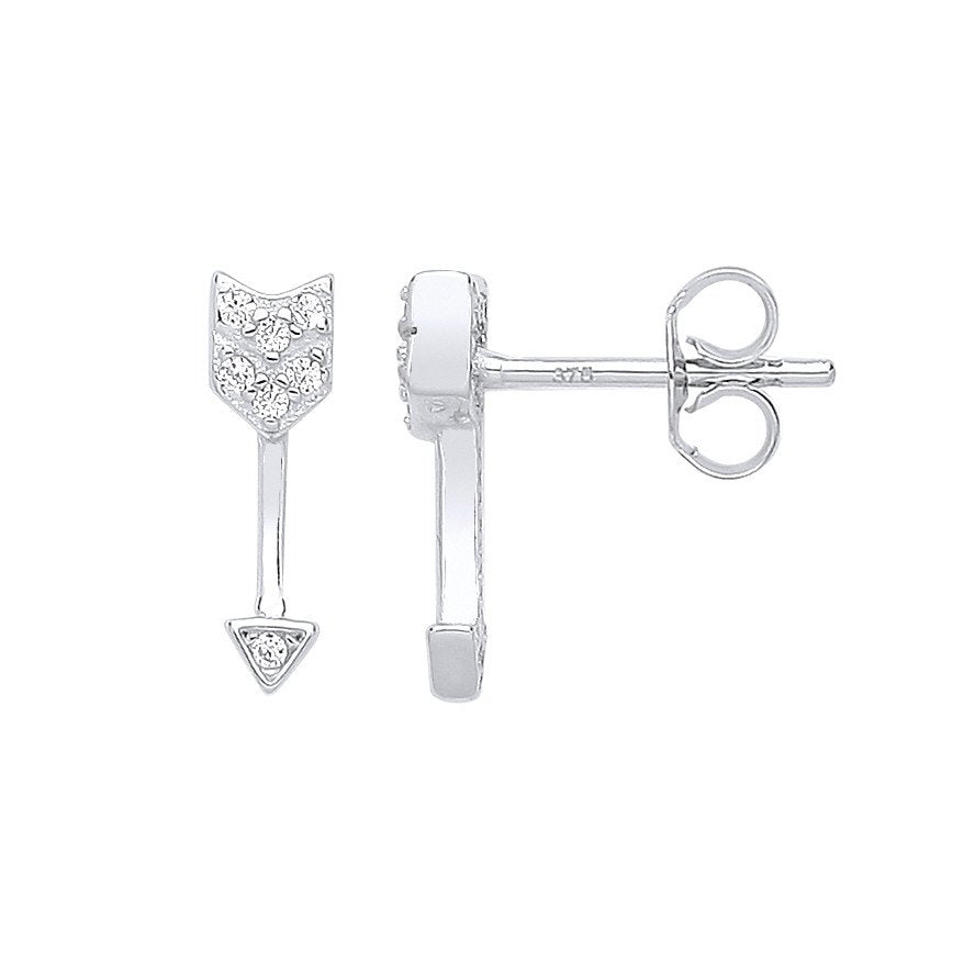 Silver Arrow Cubic Zirconia Studs - Luxury Watch - Certified Authentic - Swiss Made – Luxury Watch by Imperial Time UK